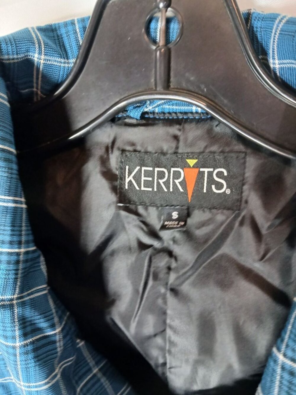 Kerrits Womens Quilted Blue Plaid Riding Vest S Asymmetrical Equestrian Riding - Picture 5 of 16